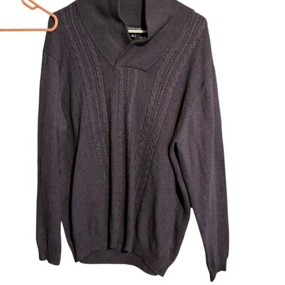 New Roundtree Yorke Sweater Mens Large Brown Cable Knit - Picture 1 of 3